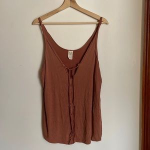 Loose fit ribbed tunic tank - rust orange - free people - we the free